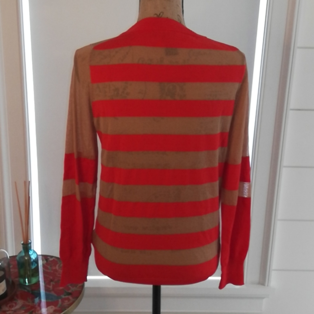 Orange & Tan Sheer Top - Picture 4 of 12